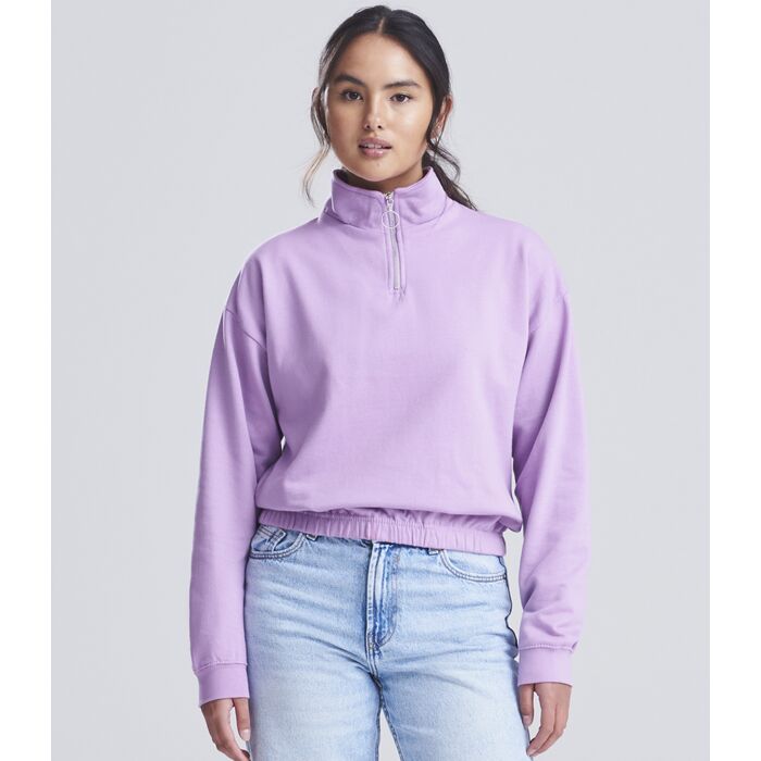 AWDis Ladies Cropped 1/4 Zip Sweatshirt Thumbnail